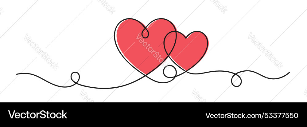 One line heart in continuous art style One line heart in continuous art style vector image