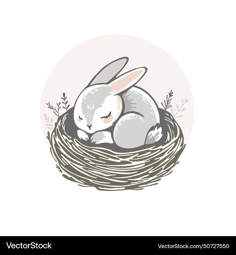 Rabbit nest Royalty Free Vector Image - VectorStock