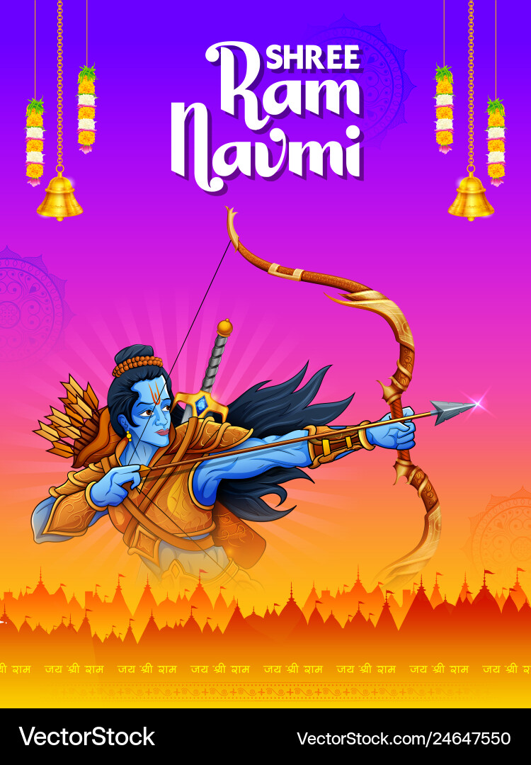 Shree Ram Navami Celebration Vector Image
