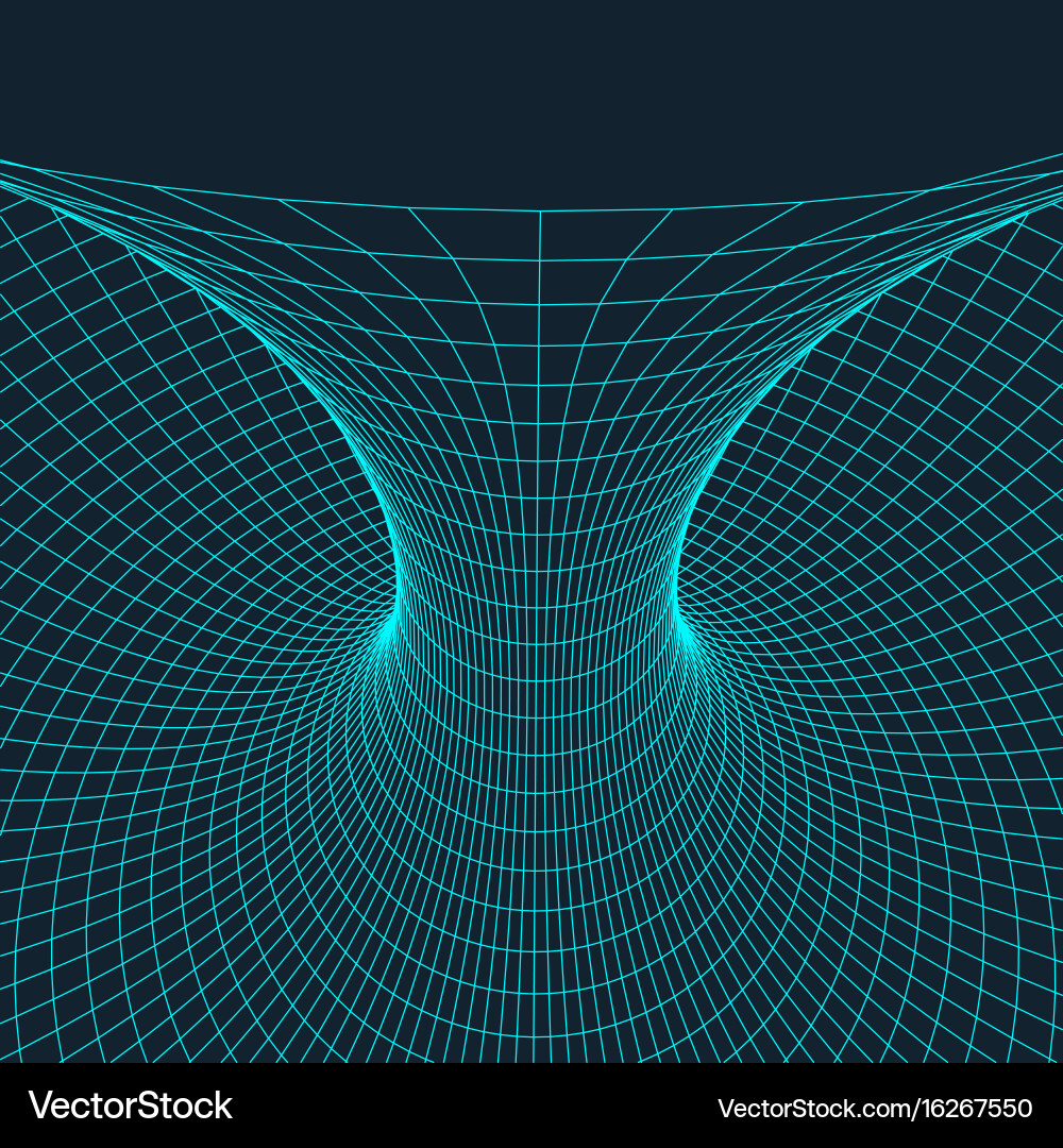 Wireframe torus with connected lines and dots vector image
