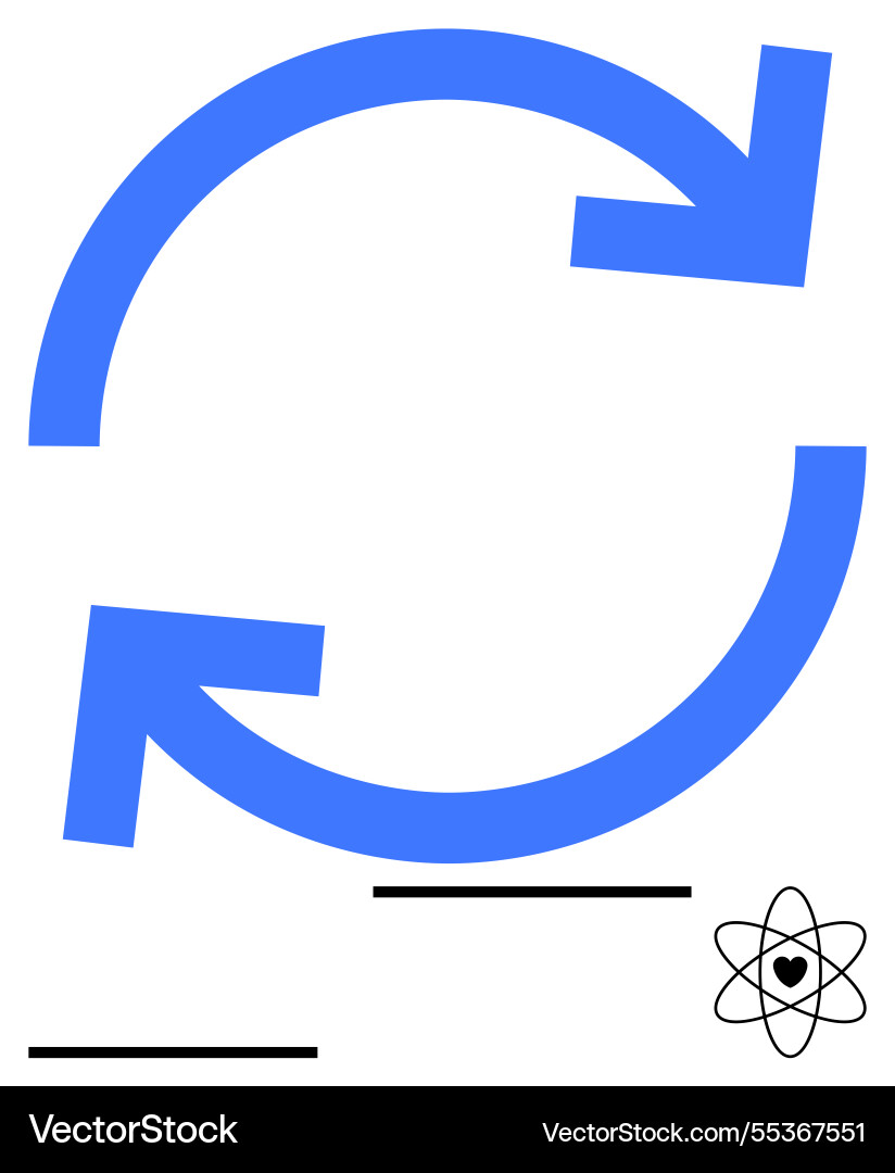 Blue circular arrows representing process Blue circular arrows representing process vector image