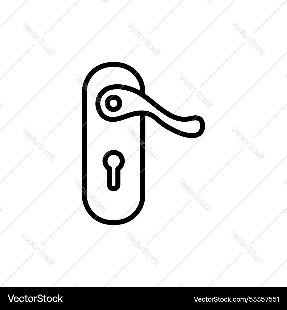 Door handle icon set knob lock latch symbol Door handle icon set knob lock latch symbol vector image