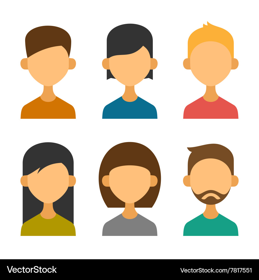 Flat Style User Icons vector image