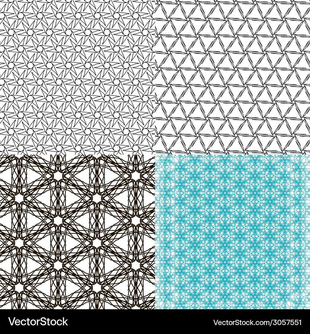 Geometric patterns tiling set of abstract vintage Vector Image