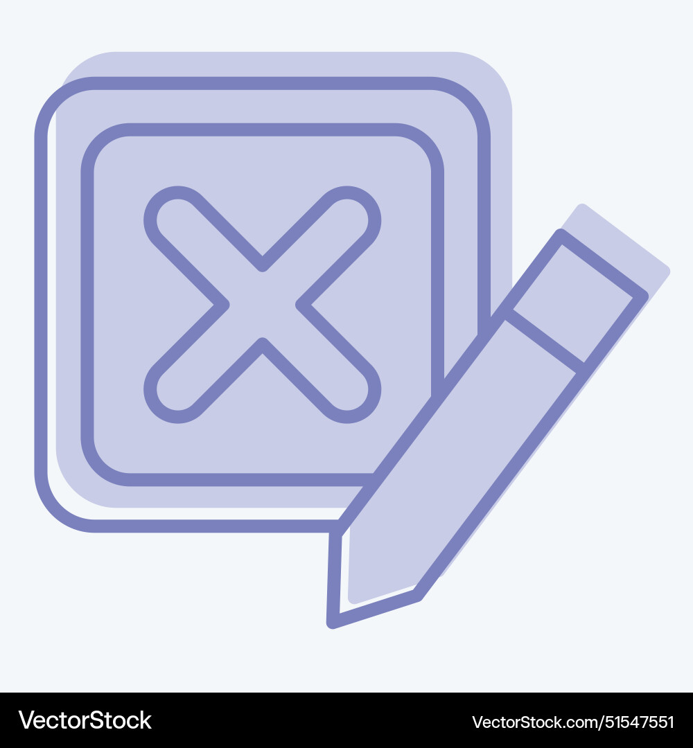 Icon incorrect related to delete symbol two tone Vector Image