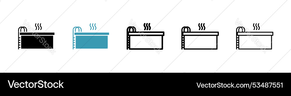 Jacuzziline in thin line black color flat simple Vector Image