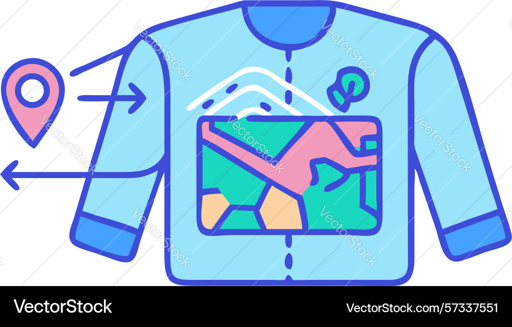 Smart jacket with integrated map display modern Vector Image