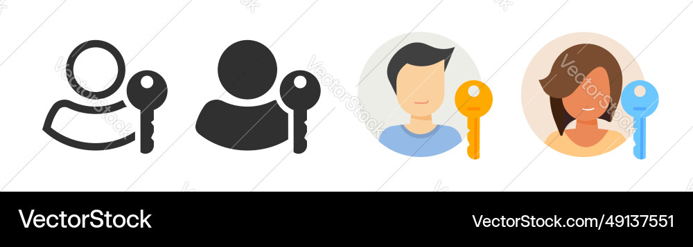 User passkey access tech icon pass key digital vector image