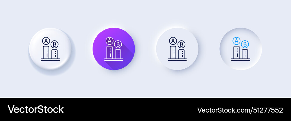 Ab testing line icon ui test chart sign vector image