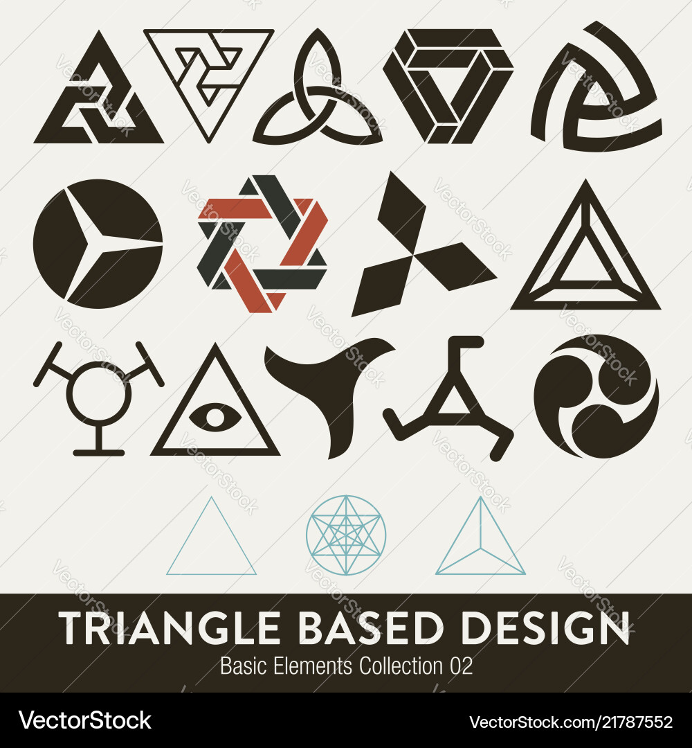 Basic element collection triangle based design Basic element collection triangle based design vector image