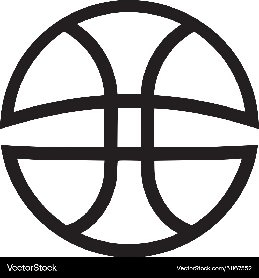 Basketball - black and white Royalty Free Vector Image