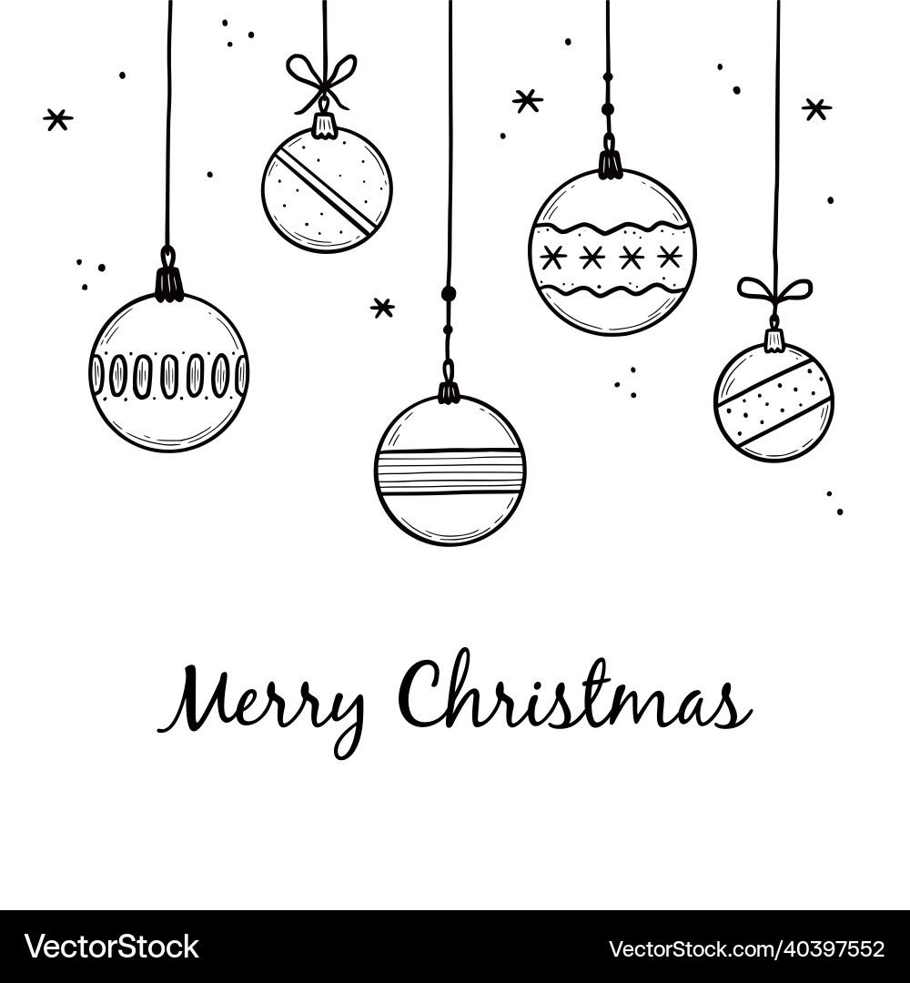Christmas Ball Doodle Set Vector Image