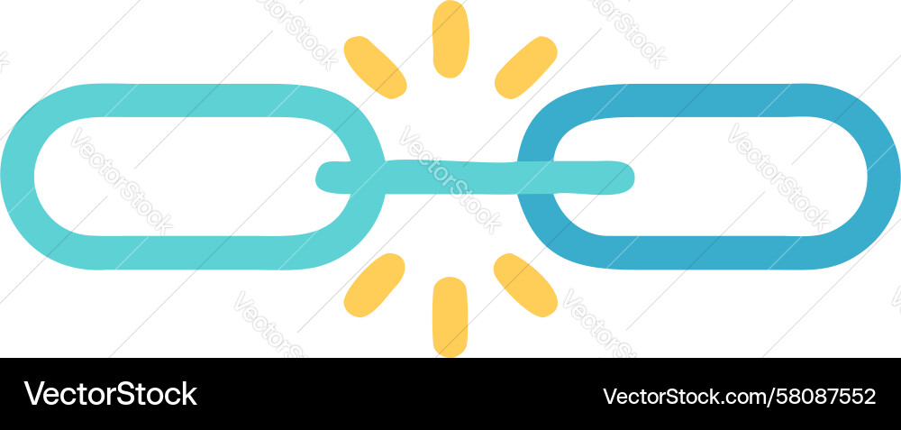 Connected Chain with Spark Vector Image