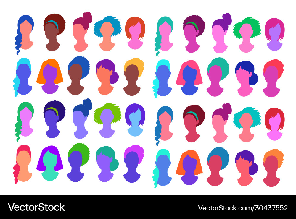 Faceless colorful profile pictures avatars Vector Image