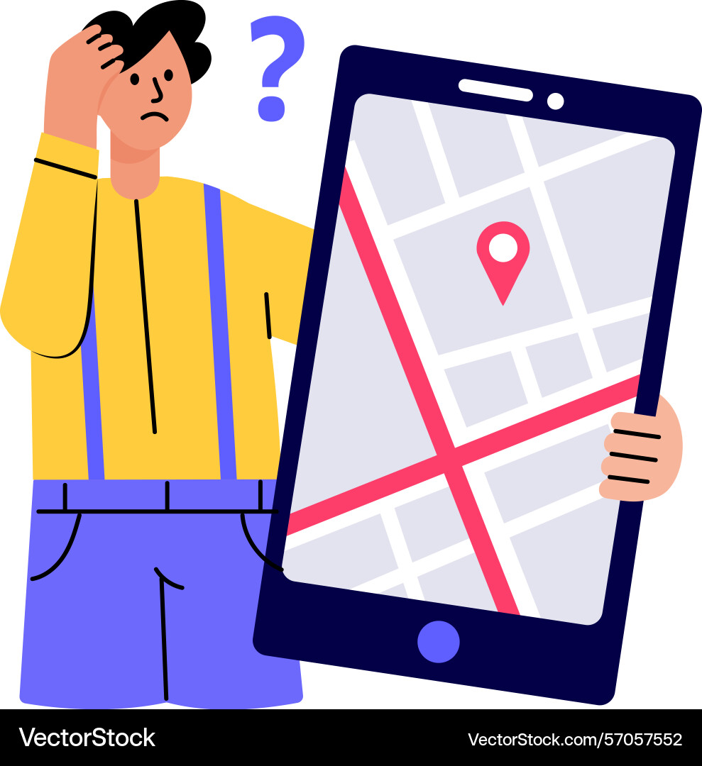 Flat style showing a character confus Vector Image