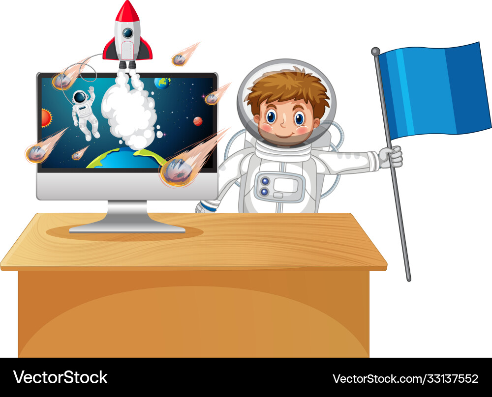 Galaxy background on computer screen Galaxy background on computer screen vector image