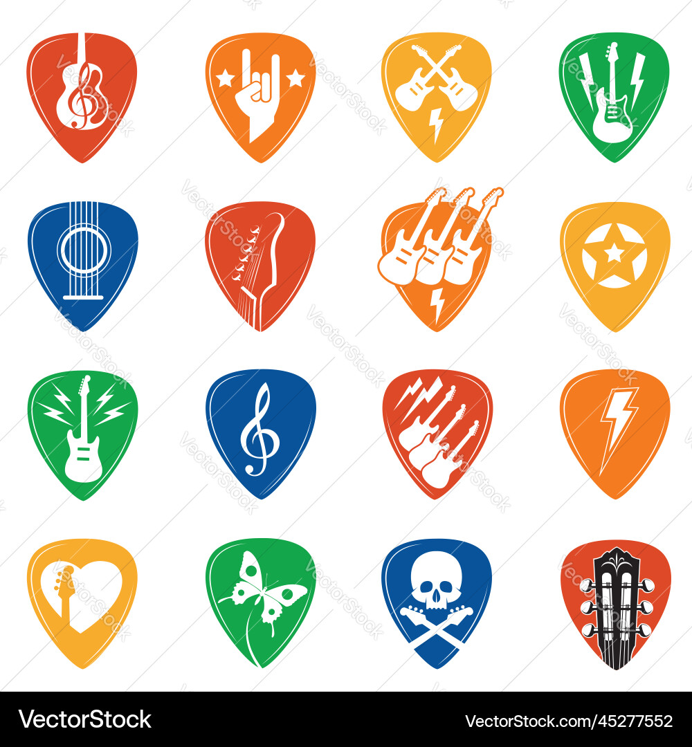 Guitar Pick Collection Vector Image