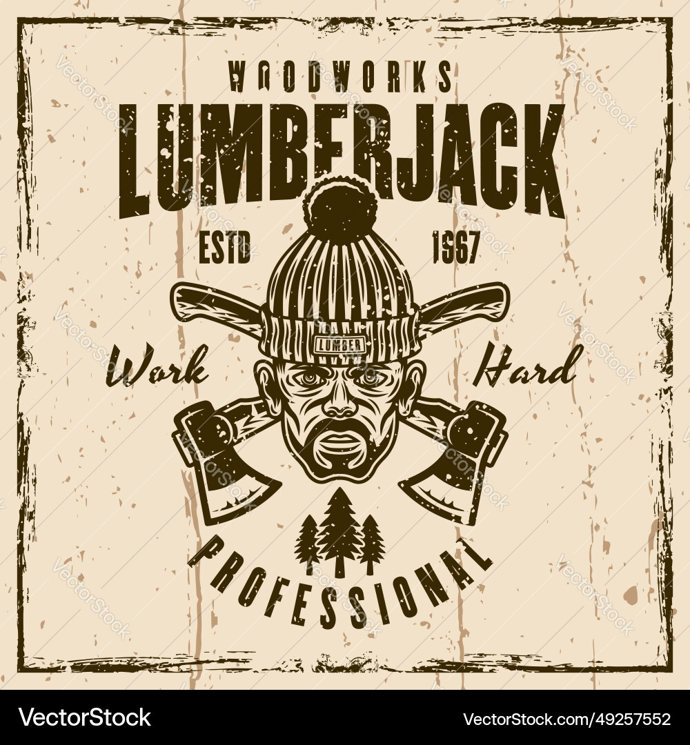 Lumberjack vintage emblem label badge Lumberjack vintage emblem label badge vector image