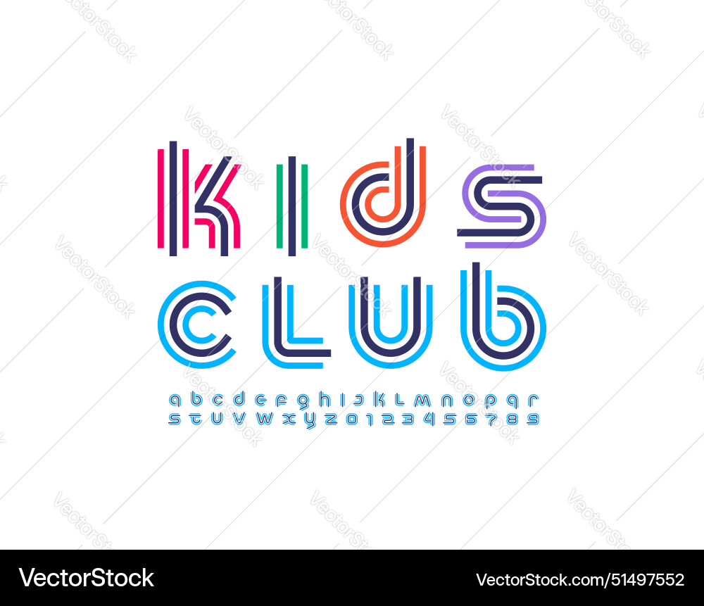 Modern striped font alphabet made linear style Modern striped font alphabet made linear style vector image
