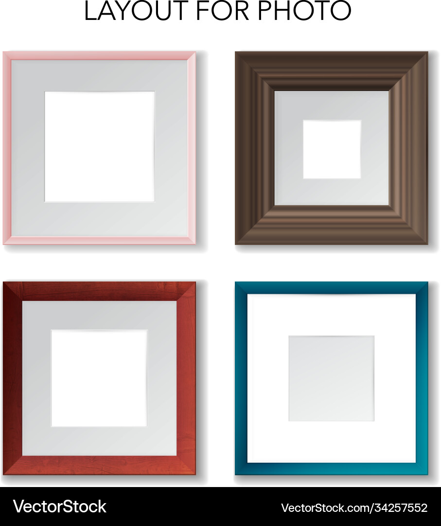 Realistic square frames set vector image