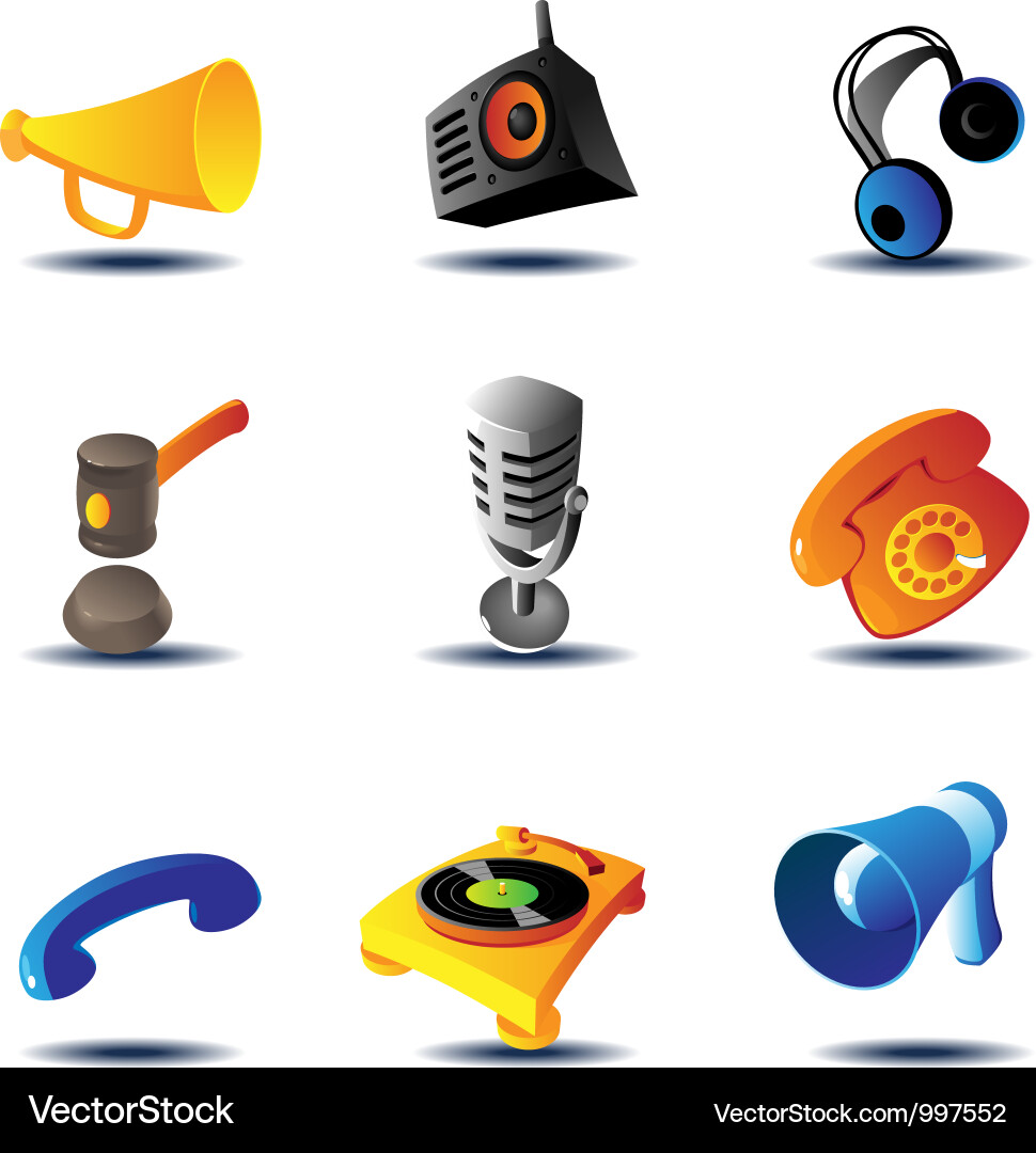 Retro Sound Devices Icons Vector Image