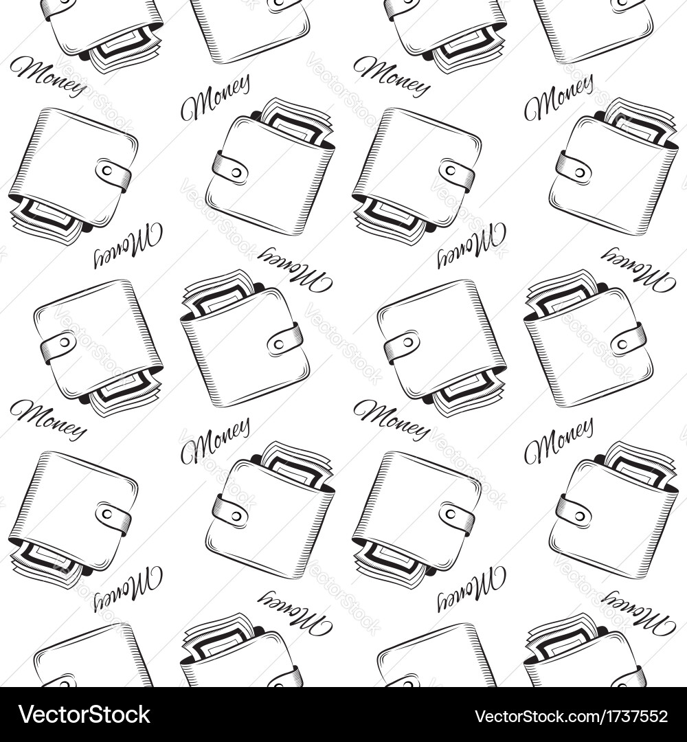 Wallet Pattern - Money & Finance vector image
