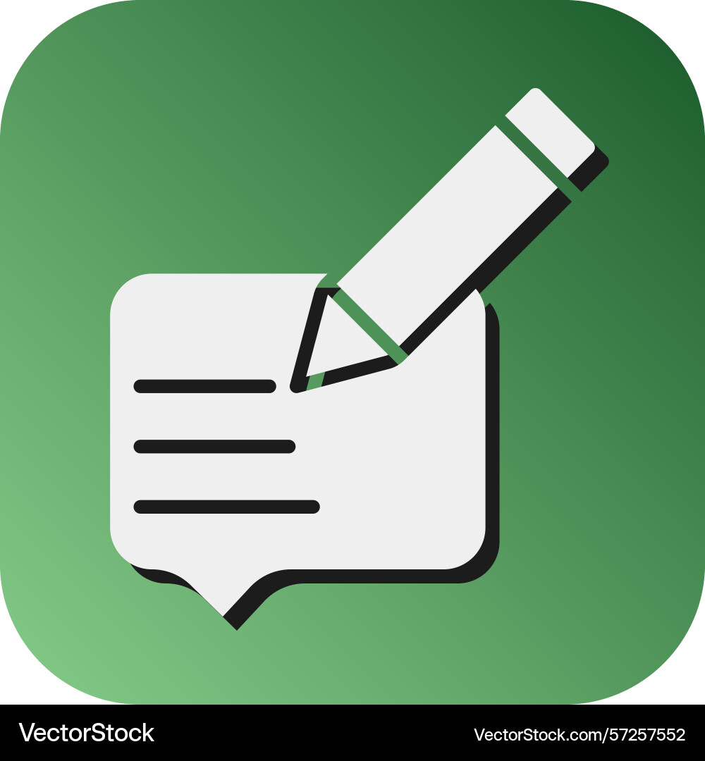 Write message glyph gradient background icon Vector Image