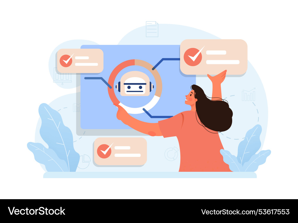 Cyber or web security set artificial intelligence vector image