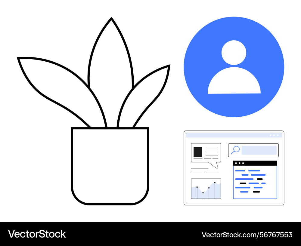 Digital interface with user profile icon Digital interface with user profile icon Vector Image