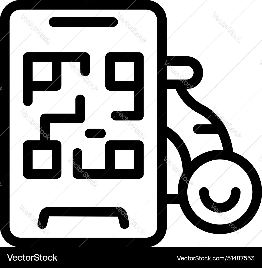 Digital qr code on smartphone icon Digital qr code on smartphone icon vector image