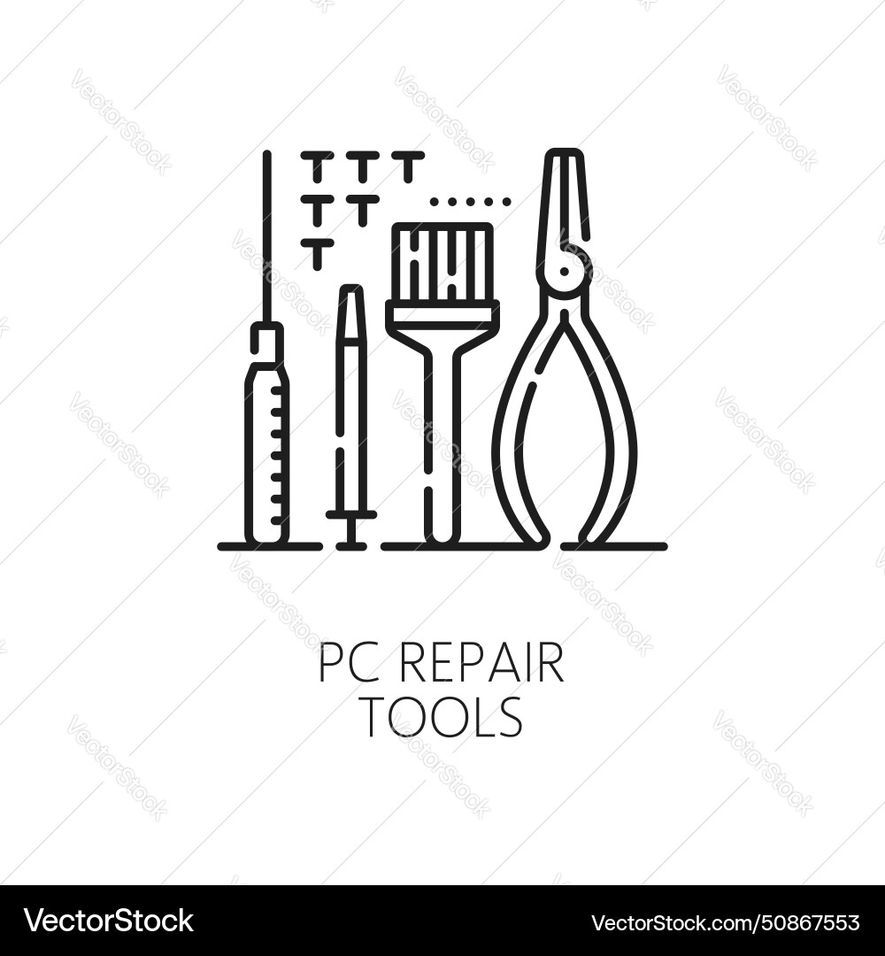 Electronics industry computer hardware line icon Electronics industry computer hardware line icon vector image