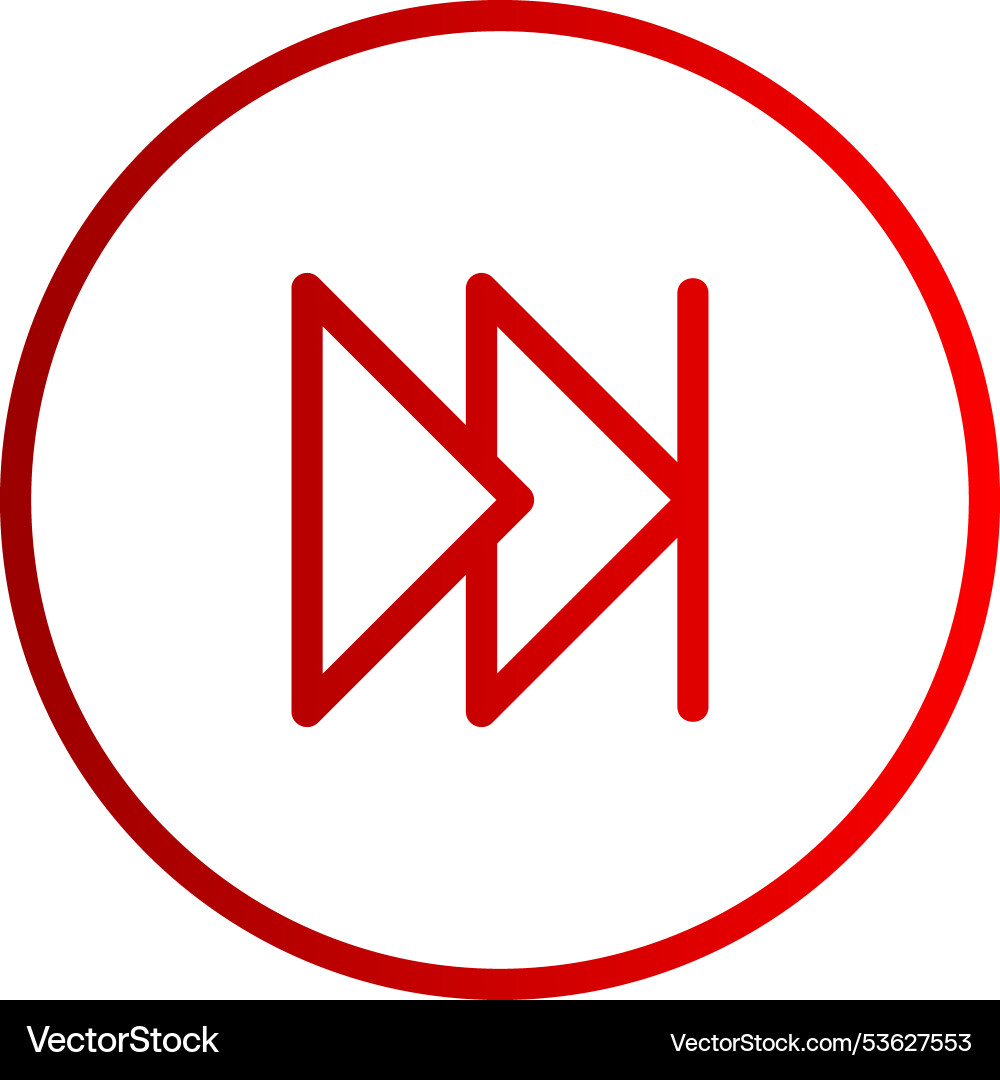 Fast forward line gradient icon Vector Image