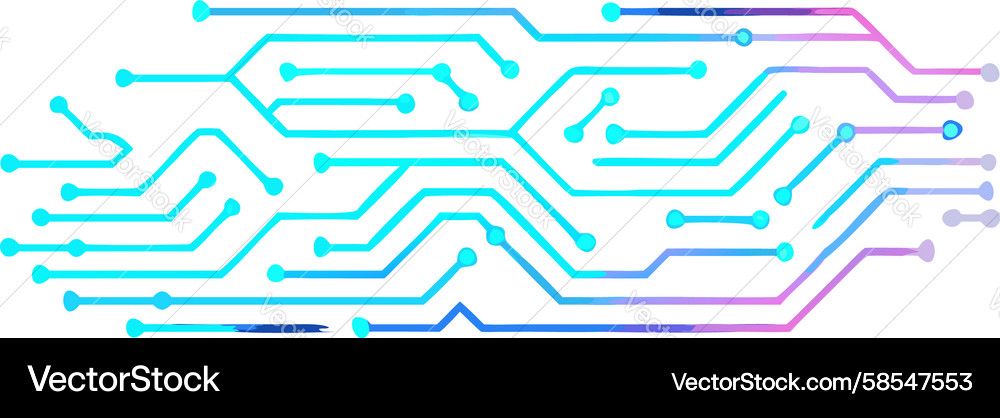 Fluid Circuit Lines Abstract Tech Vector Image