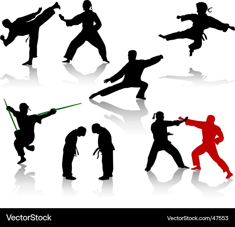 Karate Silhouetten Vektorbild