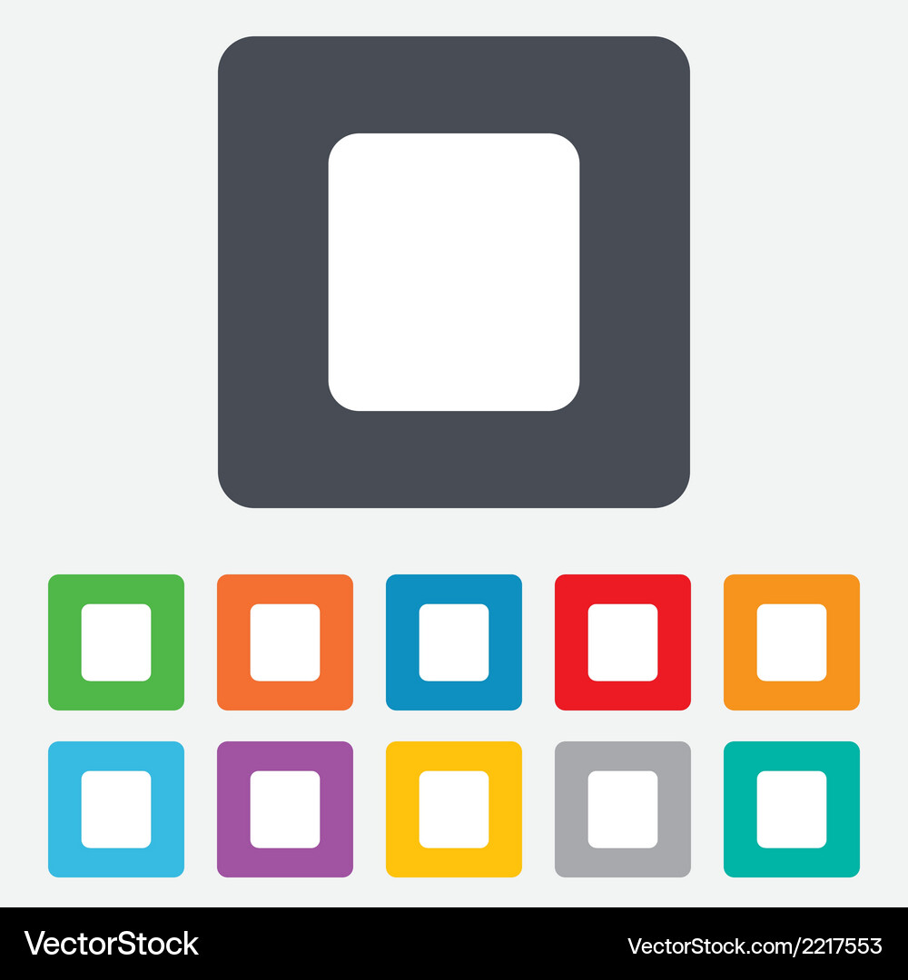 Stop sign icon player navigation button Vector Image