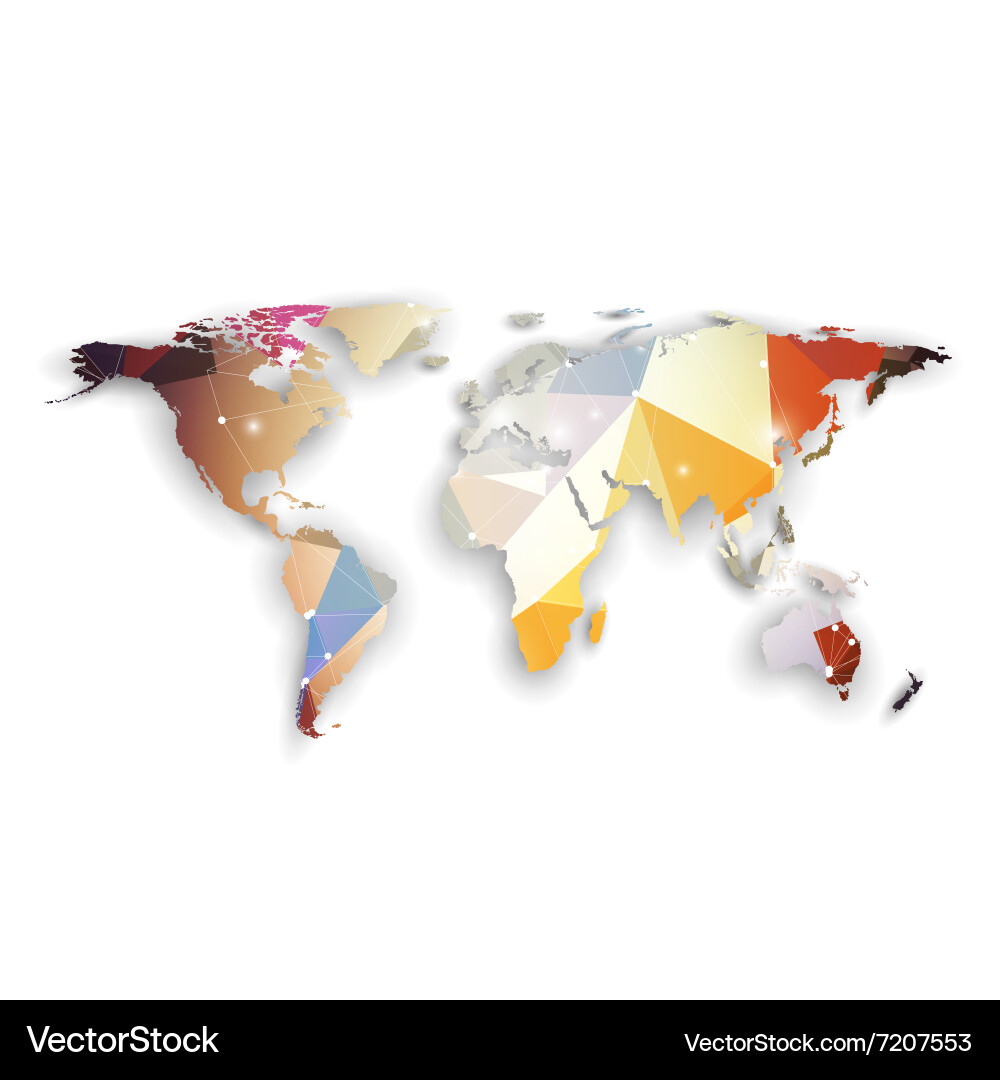 World map with shadow textured design vector image