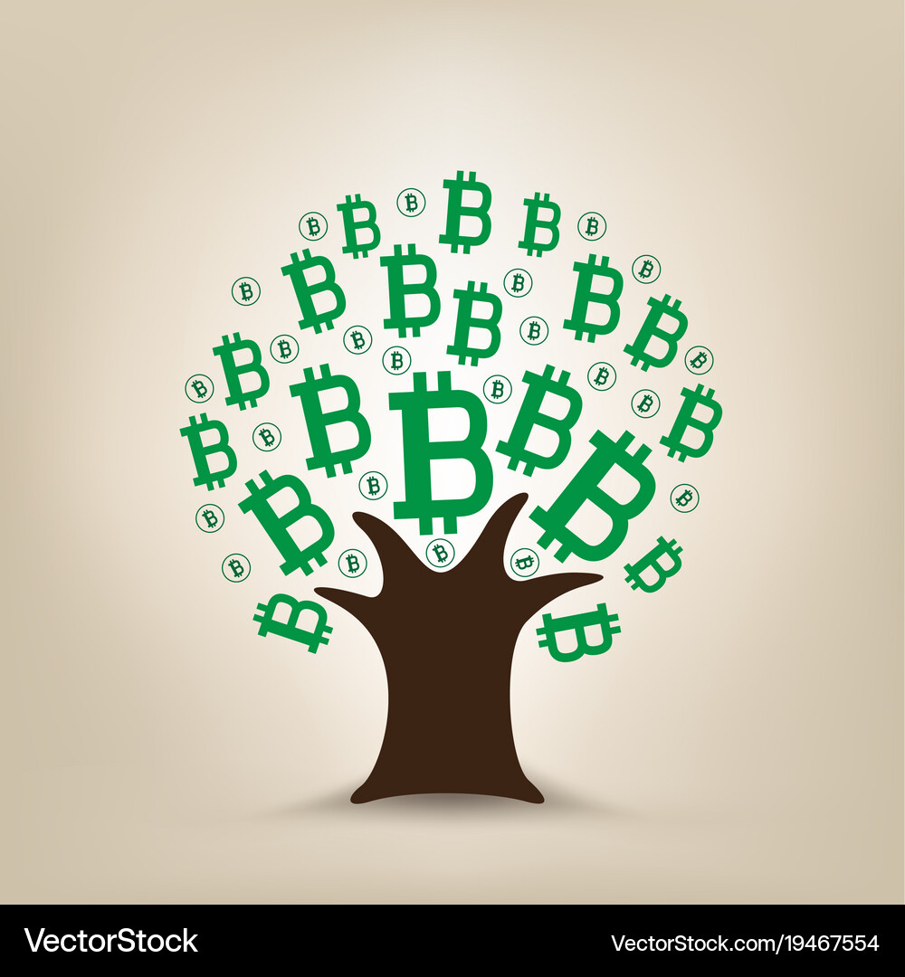 Bitcoin grows on tree – Royalty-Free Vector | VectorStock