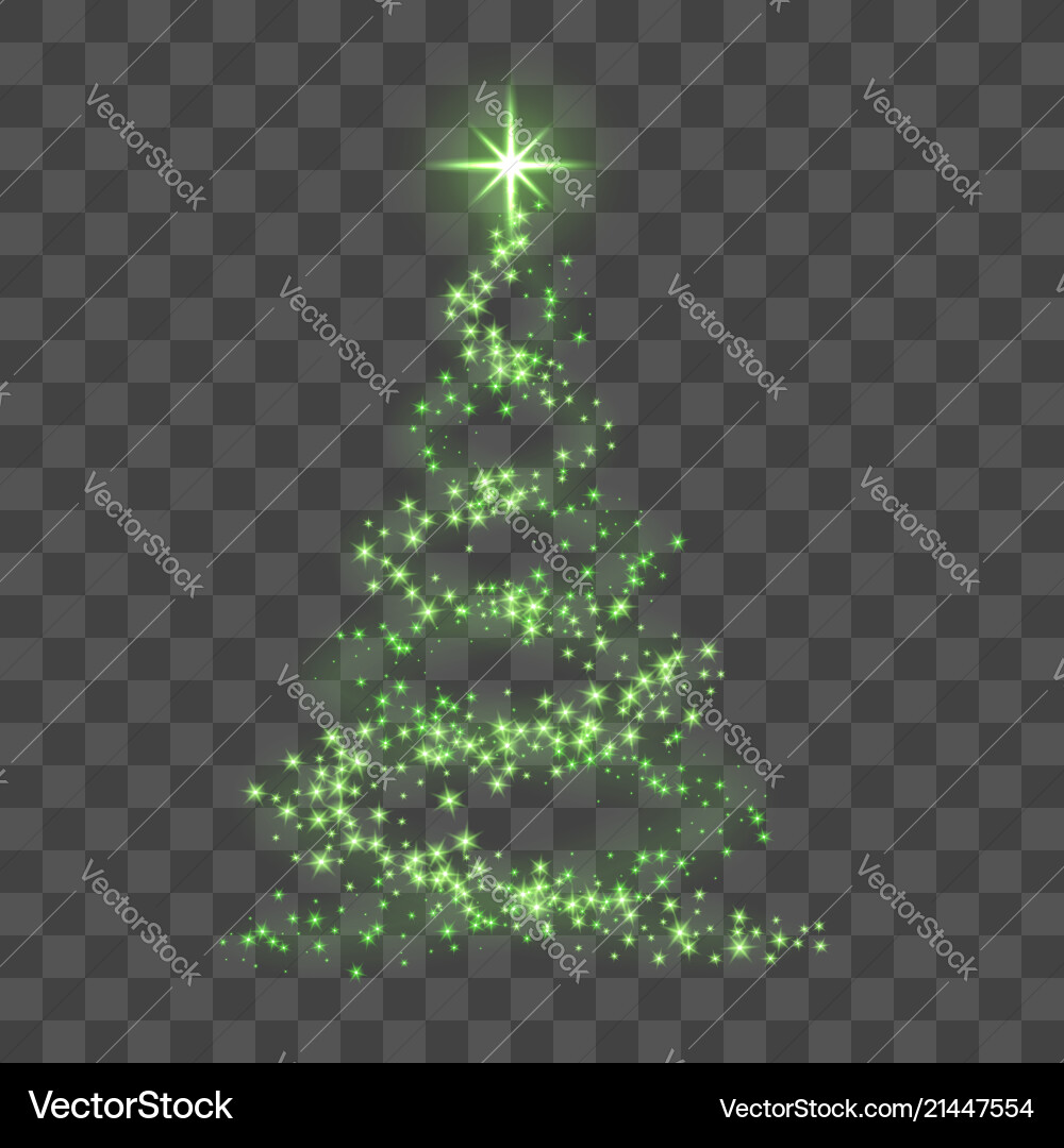 Christmas tree on transparent background green Christmas tree on transparent background green vector image