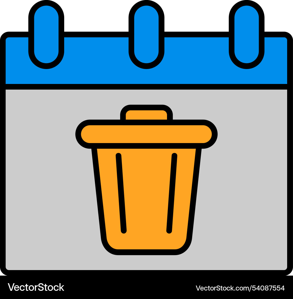 Delete event line filled icon design Vector Image