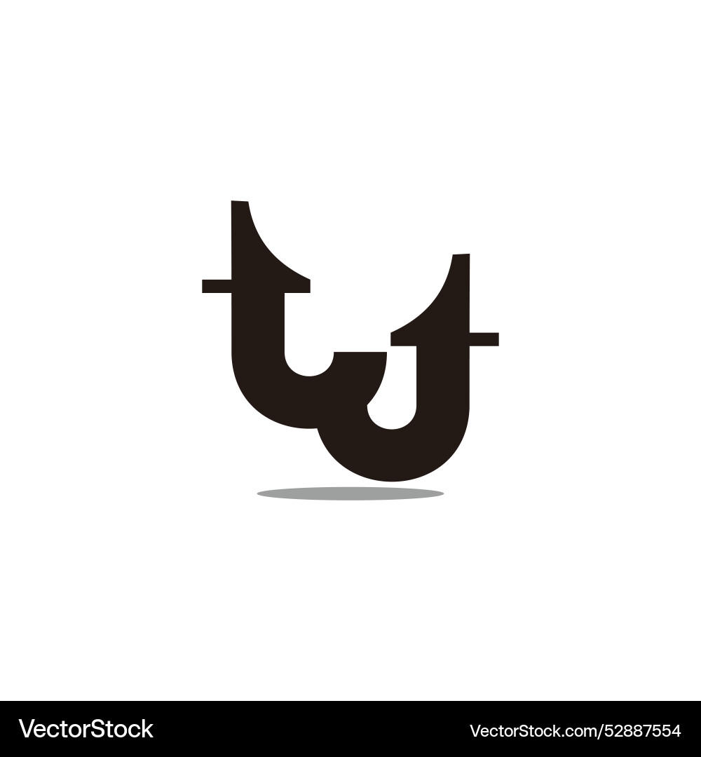 Letter tw simple linked font logo vector image