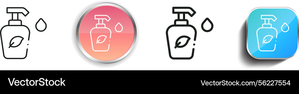 Lotion Ikone dünn linear regelmäßig und Knopf Stil Lotion Ikone dünn linear regelmäßig und Knopf Stil vektorbild
