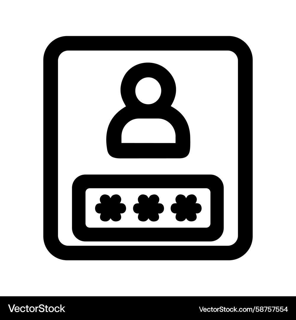 User Authentication Form Icon Vector Image