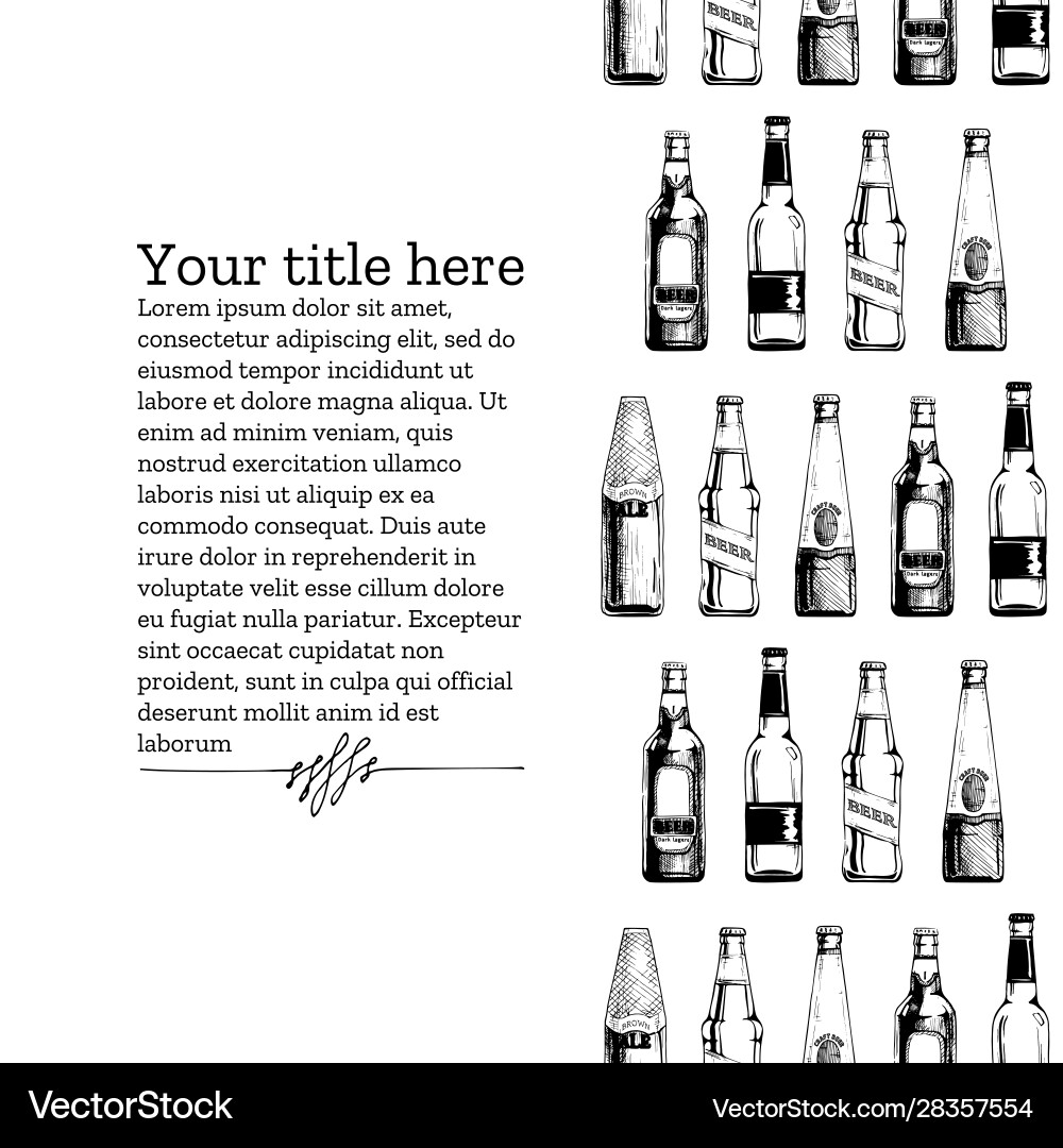 Vintage Beer Bottles Pattern Vector Image