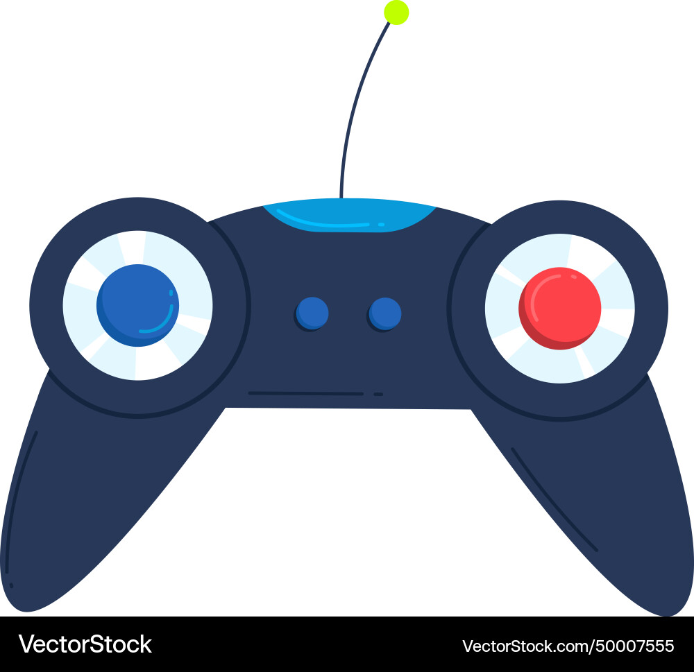 Blue wireless game controller with twin joysticks Blue wireless game controller with twin joysticks Vector Image