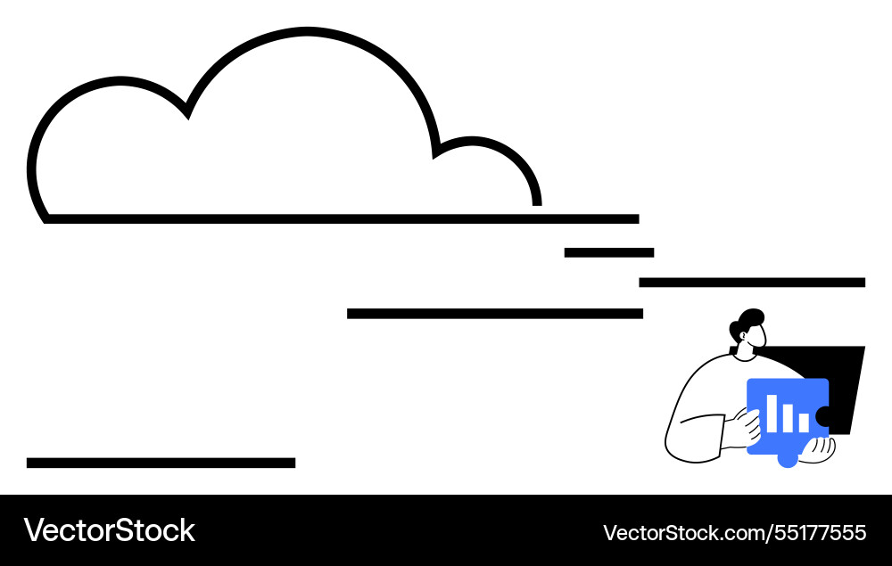 Cloud computing with data analysis concept vector image