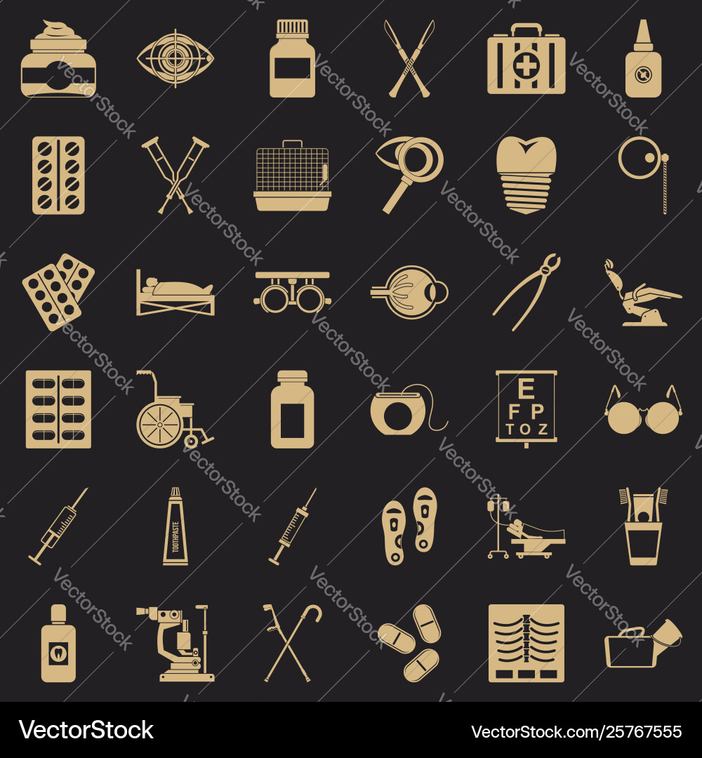 Curative icons set simple style Vector Image