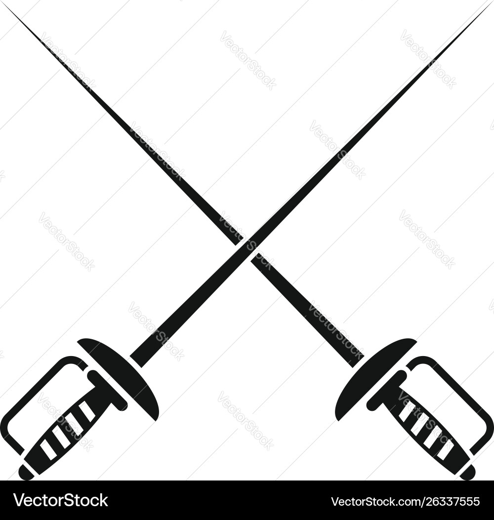 Fencing swords icon simple style Fencing swords icon simple style vector image