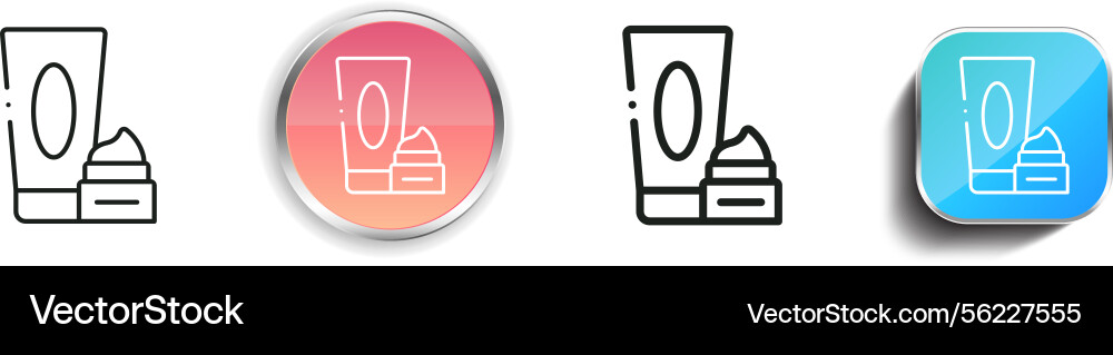 Lotion icon thin linear regular and button style Lotion icon thin linear regular and button style Vector Image