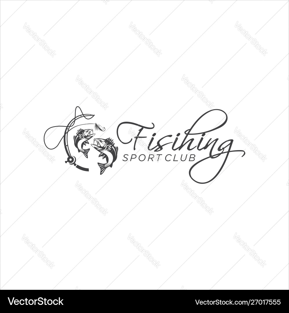 Retro Fishing Club Logo Vector Image