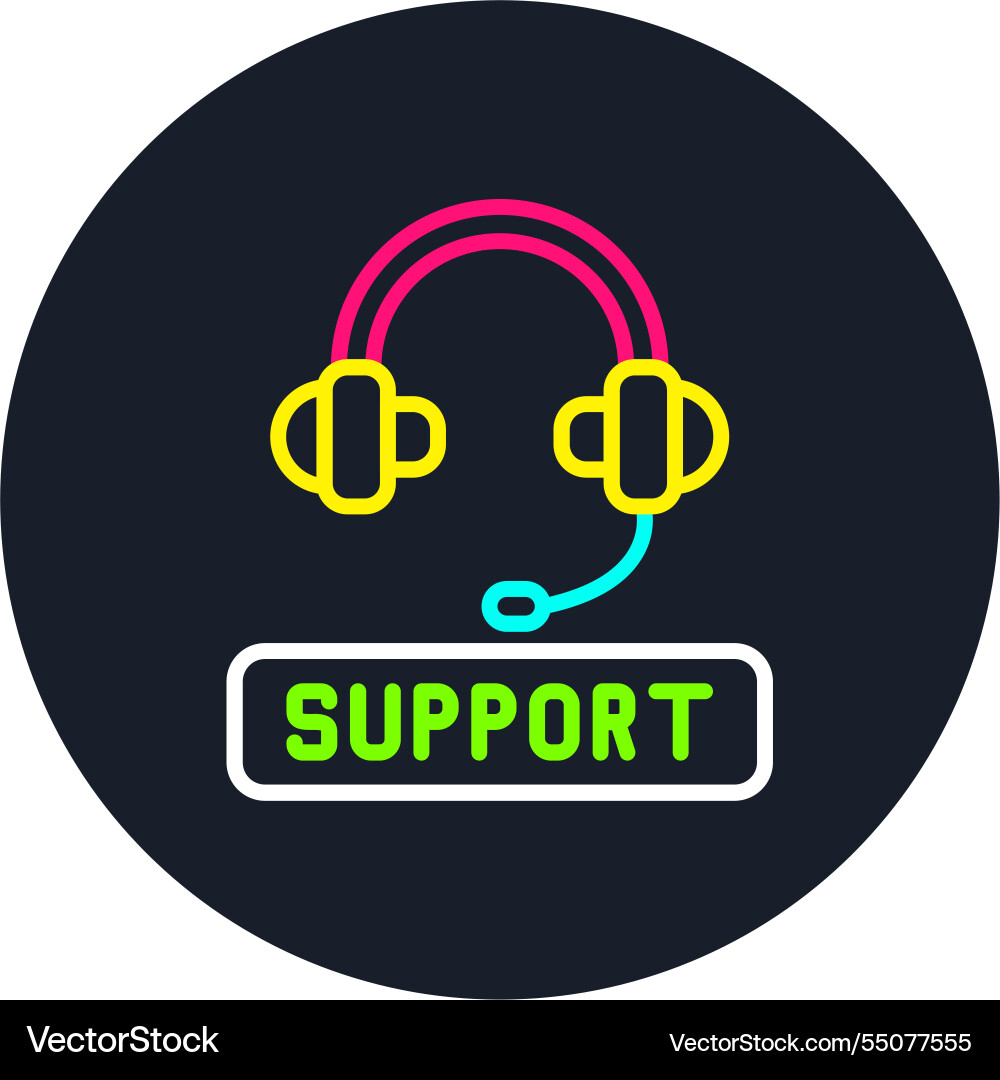 Support line multi color icon Vector Image